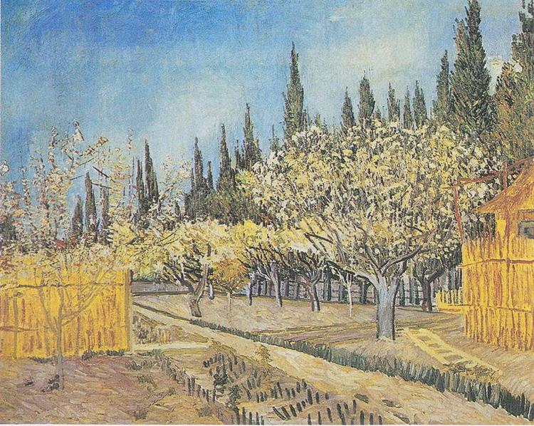 Vincent Van Gogh Flowering orchard china oil painting image